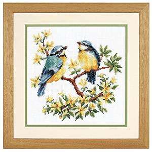 Vervaco Blue BIRDSONG DUET Cross Stitch Picture Kit NEW  