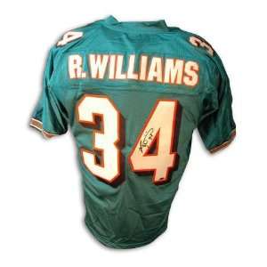  Autographed Ricky Williams Teel Dolphins Jersey 