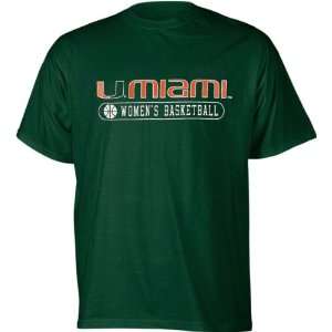   Miami Hurricanes Youth Green Womens Basketball T Shirt Sports