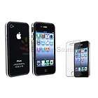   Case Cover Metal Buttons Skin for iPhone 4 4G Black Clear Box  