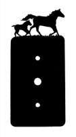 Mare & Foal Dimmer Switch Cover Plate Horse Black  