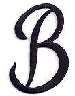 Script Letters   Black Script Letter B   Iron On Embroidered 