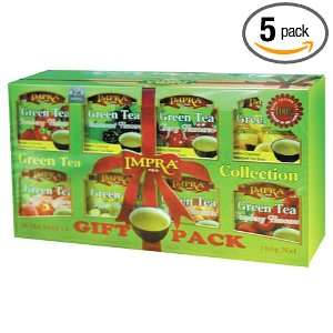   Flavord Green Tea Gift Pack (8 Flavors), 80 Count Tea Bags (Pack of 5