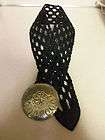 Womens Woven Black Leather Conch Belt from Morocco 37 long NICE