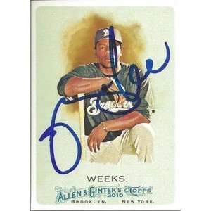 Rickie Weeks Signed Brewers 2010 Allen & Ginter Card
