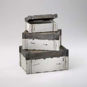   Design 02471 Distressed White and Gray 5 Alder Boxes