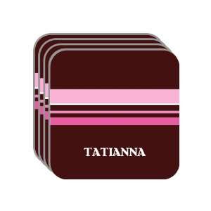 Personal Name Gift   TATIANNA Set of 4 Mini Mousepad Coasters (pink 