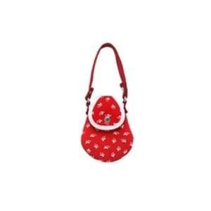 Rome bella bag in Red with Paw Prints 