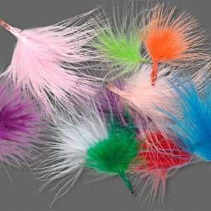  Feather mix, turkey (dyed), marabou style, mixed colors, 2 