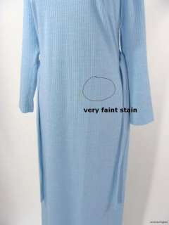 vintage 60s 70s Edith Flagg LIght Blue Wool Jersey Maxi Dress Gown 