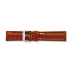  19mm Saddle Oil Tanned Lthr Gold tone Buckle Watch Band 