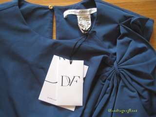 DIANE VON FURSTENBERG $385 Blue AGATA Bow DRESS  