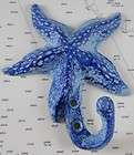 Iron Starfish Hook Coat Hooks Hat Nautical Decor Blue
