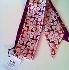 Coach Multicolor Ponytail Scarf,heart & Signature C, New With Tags