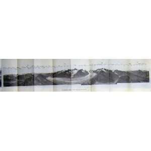  1928 Map Switzerland Panorama Mountains Eggishorn