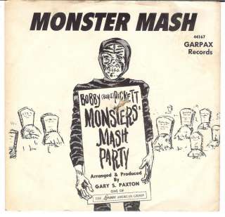 Bobby Boris Pickett PS 45 Garpax 44167 VG/VG+ 62 Halloween Monster 
