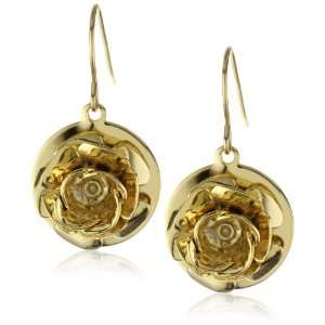  Privileged NYC Gold plated Rose Pendant Earrings 1 