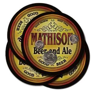  MATHISON Family Name Beer & Ale Coasters 