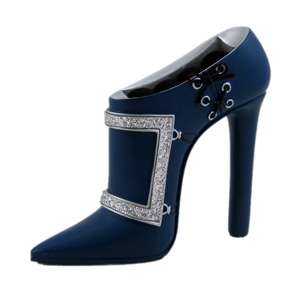 Ankle Booty Boot High Heel Shoe Ring Holder Blue Miniature Shoe 