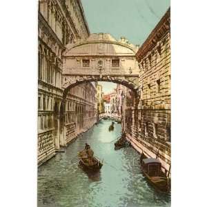   1920s Vintage Postcard Bridge of Sighs Venice Italy 
