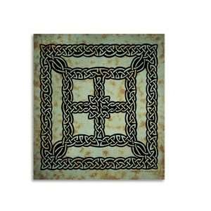  Green Celtic Knotwork Cotton Tapestry 100 X 90