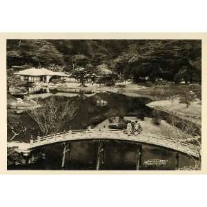  1935 Ritsurin Garden Takamatsu Japan Japanese Bridge 