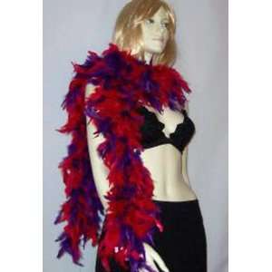  Feather Boa Red & Purple Mix Boa Mardi Gras Masquerade 