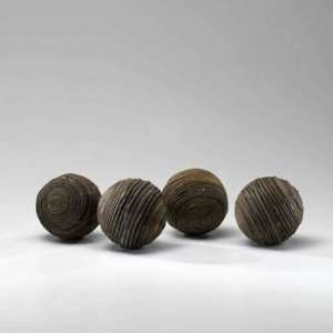   02516 Medium Wood Slice Sphere, Walnut Finish