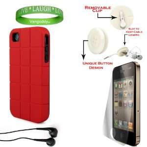  Shock Absorbent Red iPhone 4S hard Case with Black 