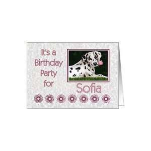  Birthday party invitation for Sofia   Dalmatian puppy dog 