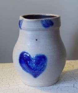 STEBNER POTTERY PITCHER WITH HEART DESIGN  