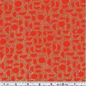  44 Wide Oriental Brocade Fabric Geometry Yellow/Red By 