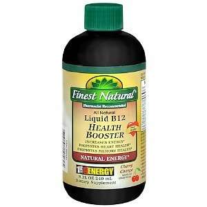  Finest Natural Liquid B12 Health Booster, Cherry, 8 oz 