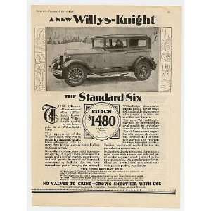  1928 Willys Knight Standard Six Coach Print Ad (12410 