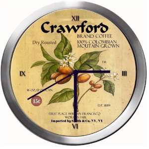   CRAWFORD 14 Inch Coffee Metal Clock Quartz Movement