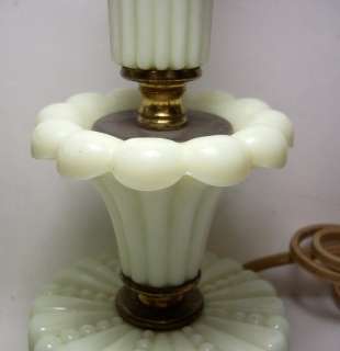 Hollywood Regency/ Art Deco Slag Glass Boudoir Lamps  