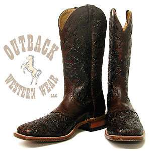 Boulet Mens Brown Tooled Western Boots 1062X  
