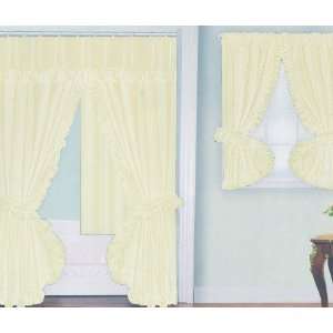/Linen Fabric Double Swag Shower Curtain with Matching Window Curtain 