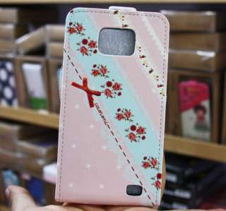 Fashionable Flip Bow Leather Case Cover For Samsung Galaxy S2 II i9100 