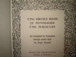 OCCULT GRIMOIRE SWORN BOOK of HONOURIUS BLACK MAGIC  