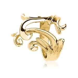  Elaborate Swirl Ring in 14 Karat Gold   Size 7.5 Jewelry