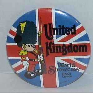  2 Disney World Epcot United Kingdom Promotional Button 