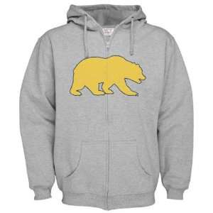  California Bears Grey Distressed Mascot Full Zip Hooded 