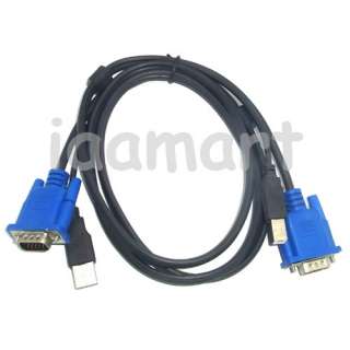 in 1 SVGA USB KVM VGA Cable Male to Male 135CM NEW  