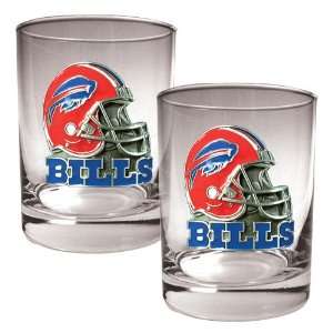  Buffalo Bills NFL 2pc Rocks Glass Set   Helmet logo 