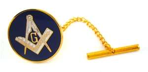 New Brass & Purple Masonic Mason Freemason Tie Pin Tack  