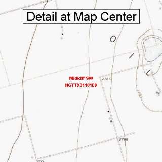  USGS Topographic Quadrangle Map   Midkiff SW, Texas 