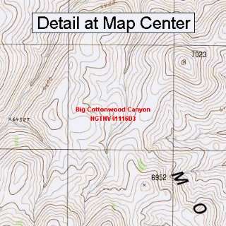USGS Topographic Quadrangle Map   Big Cottonwood Canyon, Nevada 