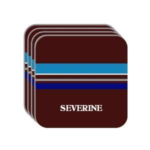 Personal Name Gift   SEVERINE Set of 4 Mini Mousepad Coasters (blue 