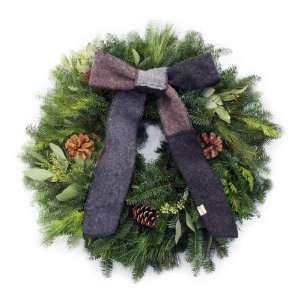  24 Bundle Up Wreath   Natural Bow